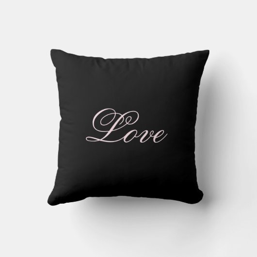 Coussin Mariage Amour Tendance Calligraphie Script Noir (Verso)