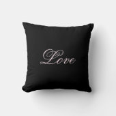 Coussin Mariage Amour Tendance Calligraphie Script Noir (Recto)