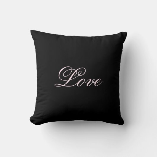Coussin Mariage Amour Tendance Calligraphie Script Noir (Recto)