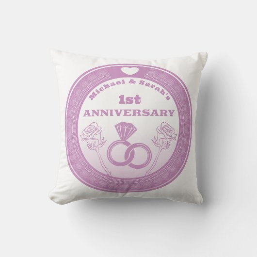 Coussin Mariage anniversaire dentelle look changer l'année (Recto)