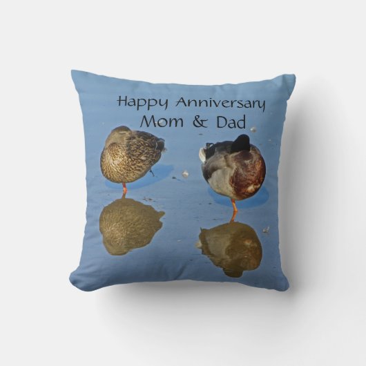 Coussin Mariage Anniversaire M. et Mme Mallard Duck (Recto)