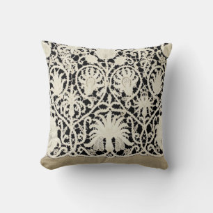 Coussin Mariage Antique Dentelle Lin Blanc Classique Joli