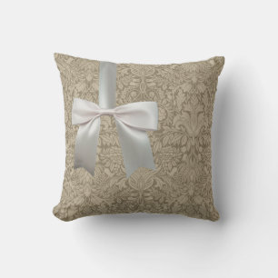Coussin Mariage Antique Dentelle Lin Blanc Classique Joli