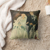 Coussin Mariage Art Déco Vintage Mariés Jeunes Mariés (Couverture)