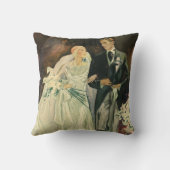 Coussin Mariage Art Déco Vintage Mariés Jeunes Mariés (Verso)