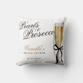 Coussin Mariage au thème Perles & Prosecco avec un nœud no (Recto)
