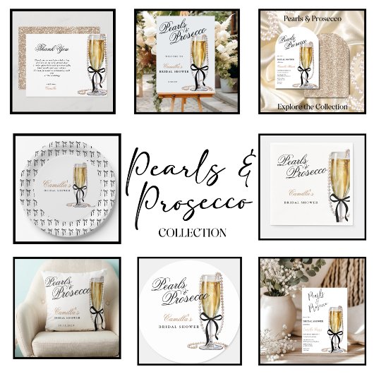 Coussin Mariage au thème Perles & Prosecco avec un nœud no