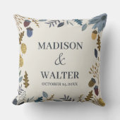 Coussin Mariage automnal rustique aux feuilles tombées (Recto)