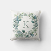 Coussin Mariage aux feuilles de eucalyptus Monogram (Recto)