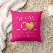 Coussin Mariage Black Gold Heart Nom du script Mr et Mrs. (Couverture)