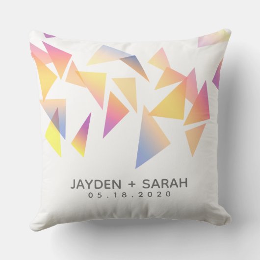 Coussin Mariage blanc Confetti multicolore Pastel (Verso)