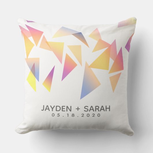 Coussin Mariage blanc Confetti multicolore Pastel (Recto)