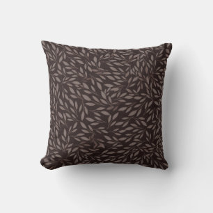 Coussin Mariage botanique Feuille rose chocolat Mauve