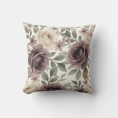 Coussin Mariage Botanique Mauve Poussiéreux & Fleur d'Ivoi (Recto)