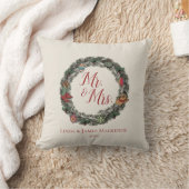 Coussin Mariage campagnard de crème M. et Mme Noël (Couverture)