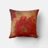 Coussin Mariage chinois de pivoine rouge vintage (Verso)