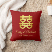 Coussin Mariage chinois double bonheur rouge (Couverture)