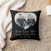 Coussin Mariage Couple Modern Heart Photo noir et blanc (Couverture)