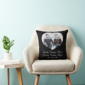 Coussin Mariage Couple Modern Heart Photo noir et blanc (Chaise)