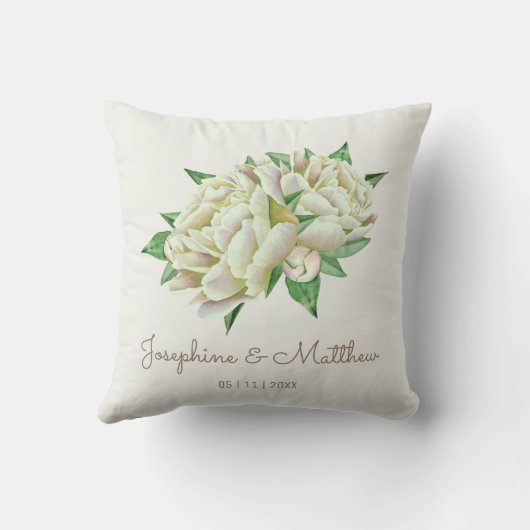 Coussin Mariage Cream Peony (Verso)