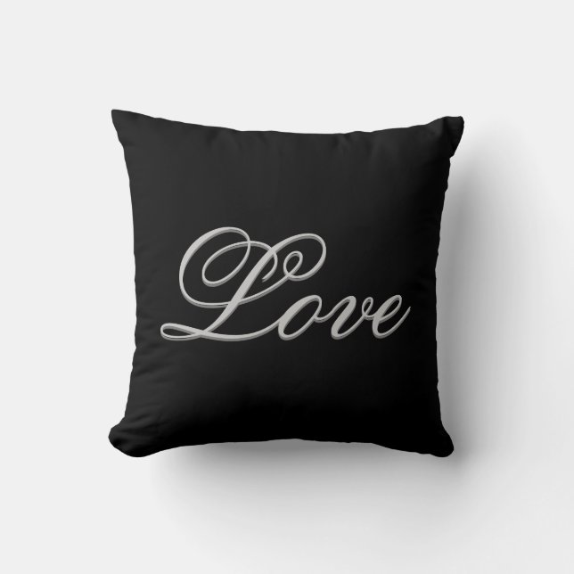 Coussin Mariage d'amour gris brillant (Recto)
