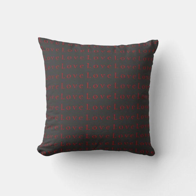 Coussin Mariage d'amour unique gris rouge élégant (Recto)