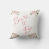 Coussin Mariage d'aquarelle de mariée à la florale rose (Verso)