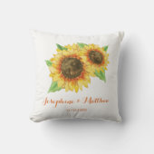 Coussin Mariage d'aquarelle de tournesol (Recto)