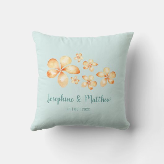 Coussin Mariage d'aquarelle Island Plumeria (Verso)