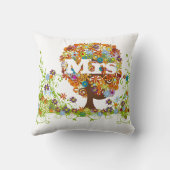 Coussin Mariage d'arbre à fleurs lunaires (Verso)