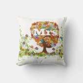 Coussin Mariage d'arbre à fleurs lunaires (Recto)