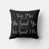 Coussin Mariage date de mauvaises herbes personnalisées no (Verso)