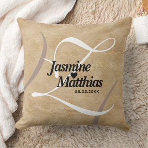Coussin Mariage de Burlap Vintage rustique
