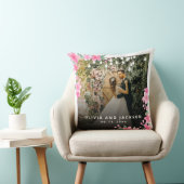 Coussin Mariage de cadre doré rose fleuri de bienvenue (Chaise)