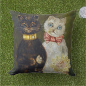 Coussin Mariage de chat, Louis Wain (Herbe)