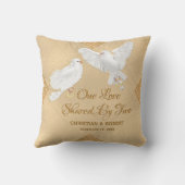 Coussin Mariage de colombes d'amour en faux papier d'alumi (Verso)