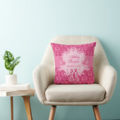Coussin mariage de commémoration rose Damask (Chaise)