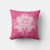 Coussin mariage de commémoration rose Damask (Recto)