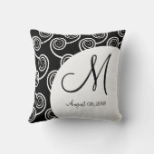 Coussin Mariage de conservation du monogramme noir blanc d (Verso)