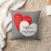 Coussin Mariage de conservation sur mesure, rayures grises (Couverture)