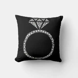 COUSSIN MARIAGE DE COUSHION DE BORD DE DIAMANT NOIR