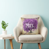 Coussin Mariage de feuille d'arbre de coeur violet radiant (Chaise)