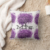 Coussin Mariage de feuille d'arbre de coeur violet radiant (Couverture)