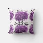 Coussin Mariage de feuille d'arbre de coeur violet radiant (Recto)