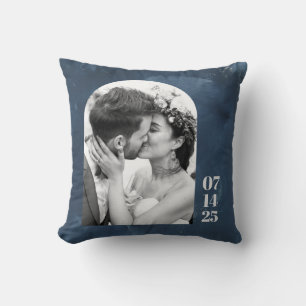 Coussin Mariage de forme d'arc personnalisé Date photo Mar