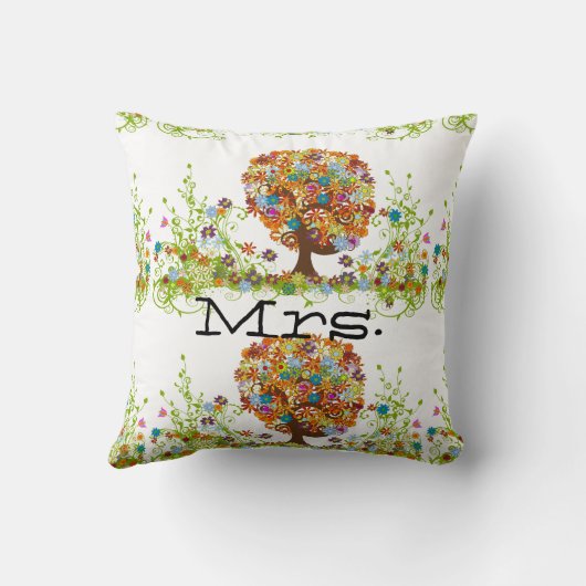 Coussin Mariage de la branche côté forêt enchantée (Verso)