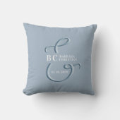 Coussin Mariage de monogramme bleu foncé (Recto)