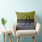 Coussin Mariage de monogramme écologique et gris (Chaise)