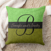 Coussin Mariage de monogramme élégant et vert (Couverture)