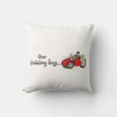 Coussin Mariage de moto et side-car de mariés (Recto)